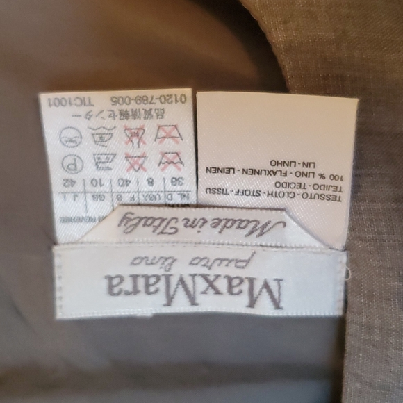 MaxMara sheath dress with matching 3/4 sleeve jacket, size 8 in soft grey. - Picture 2 of 5